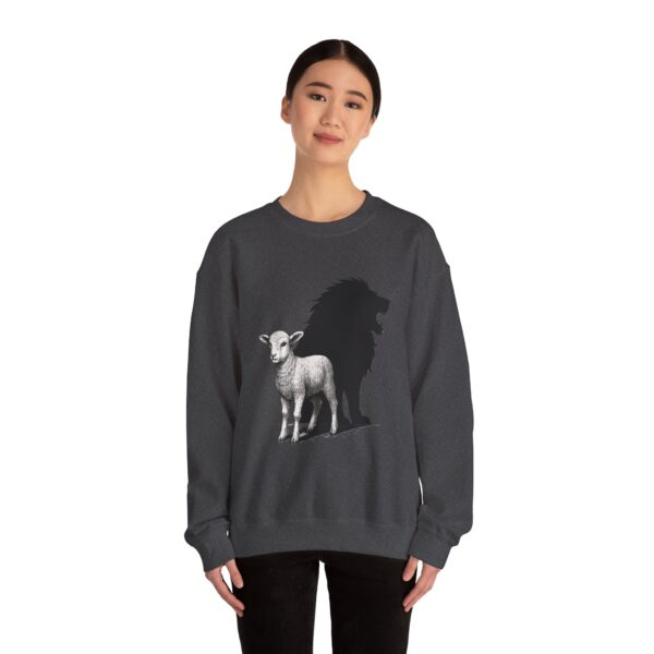 Lamb and Lion Sweatshirt, Cozy Animal Graphic Crewneck, Unisex Gift for Nature Lovers, Perfect for Chill Days or Holidays