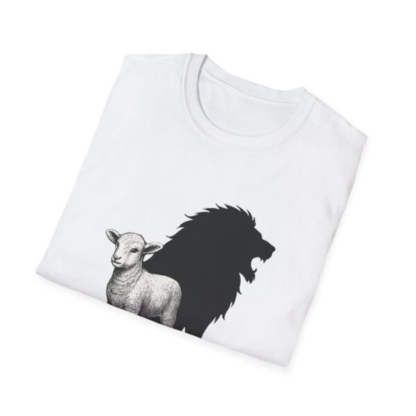Lion and Lamb Unisex Softstyle T-Shirt, Inspirational Tee, Gift for Nature Lovers, Casual Wear, Eco-Friendly