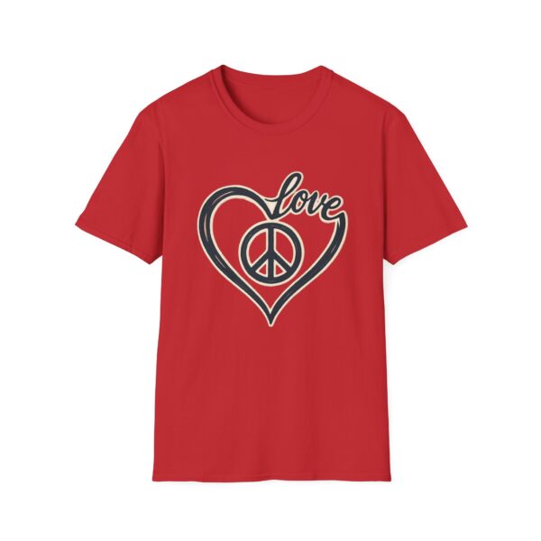 Love & Peace Unisex Softstyle T-Shirt, Vintage Vibe Tee, Casual Wear, Gift for Friends, Everyday Comfort, Boho T-Shirt