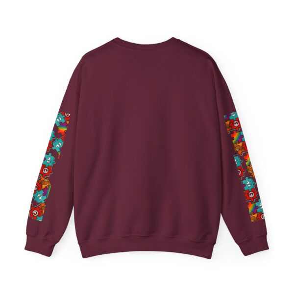 Puzzle Peace Crewneck Sweatshirt - Cozy Unisex Fashion, LGBTQ+ Pride Gift, Friendship Sweatshirt, Casual Wear, Peaceful Vibes