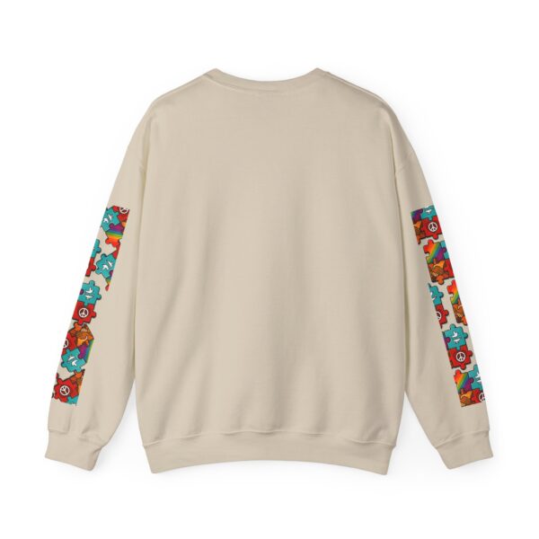 Puzzle Peace Crewneck Sweatshirt - Cozy Unisex Fashion, LGBTQ+ Pride Gift, Friendship Sweatshirt, Casual Wear, Peaceful Vibes