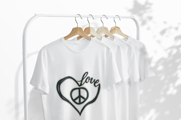 Love & Peace Unisex Softstyle T-Shirt, Vintage Vibe Tee, Casual Wear, Gift for Friends, Everyday Comfort, Boho T-Shirt