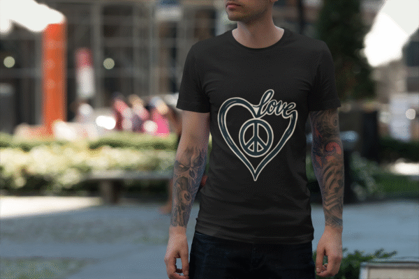 Love & Peace Unisex Softstyle T-Shirt, Vintage Vibe Tee, Casual Wear, Gift for Friends, Everyday Comfort, Boho T-Shirt