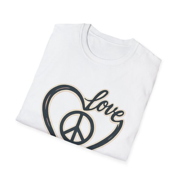 Love & Peace Unisex Softstyle T-Shirt, Vintage Vibe Tee, Casual Wear, Gift for Friends, Everyday Comfort, Boho T-Shirt