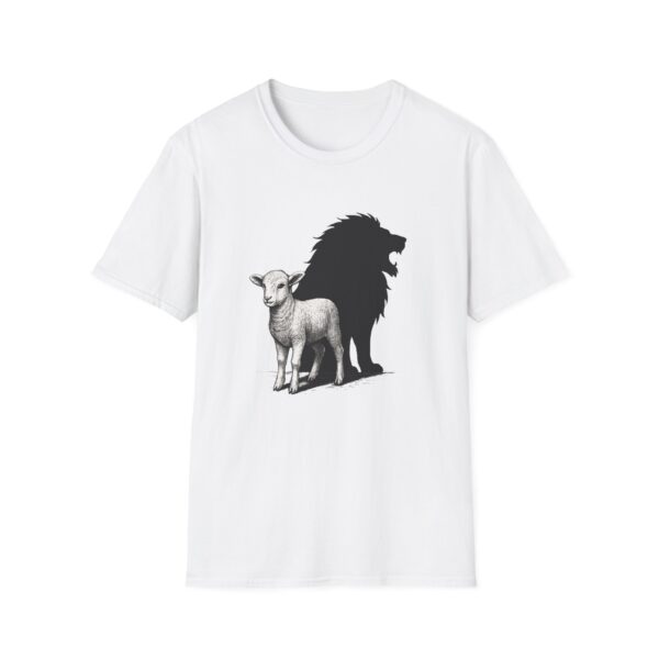 Lion and Lamb Unisex Softstyle T-Shirt, Inspirational Tee, Gift for Nature Lovers, Casual Wear, Eco-Friendly