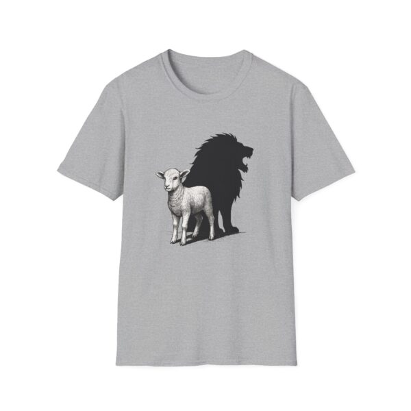 Lion and Lamb Unisex Softstyle T-Shirt, Inspirational Tee, Gift for Nature Lovers, Casual Wear, Eco-Friendly