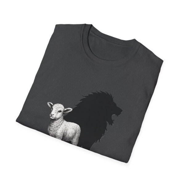 Lion and Lamb Unisex Softstyle T-Shirt, Inspirational Tee, Gift for Nature Lovers, Casual Wear, Eco-Friendly