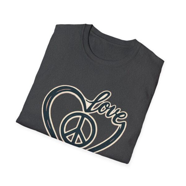 Love & Peace Unisex Softstyle T-Shirt, Vintage Vibe Tee, Casual Wear, Gift for Friends, Everyday Comfort, Boho T-Shirt