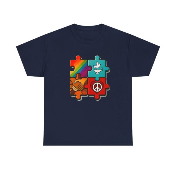 Peace and Unity Puzzle Tee, Unisex Heavy Cotton T-Shirt, Gift for Activists, Comfortable Everyday Wear, Rainbow Design, Social Justice [...]