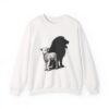 Lamb and Lion Sweatshirt, Cozy Animal Graphic Crewneck, Unisex Gift for Nature Lovers, Perfect for Chill Days or Holidays