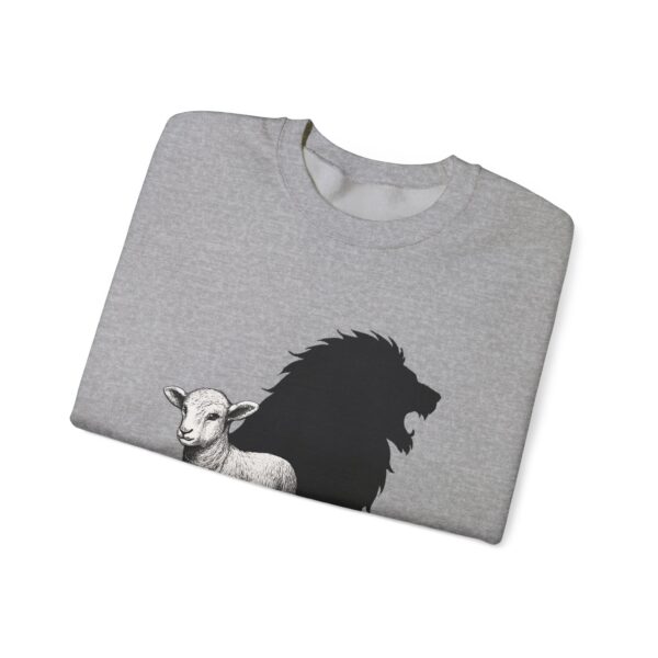 Lamb and Lion Sweatshirt, Cozy Animal Graphic Crewneck, Unisex Gift for Nature Lovers, Perfect for Chill Days or Holidays