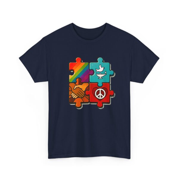 Peace and Unity Puzzle Tee, Unisex Heavy Cotton T-Shirt, Gift for Activists, Comfortable Everyday Wear, Rainbow Design, Social Justice [...]
