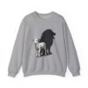 Lamb and Lion Sweatshirt, Cozy Animal Graphic Crewneck, Unisex Gift for Nature Lovers, Perfect for Chill Days or Holidays