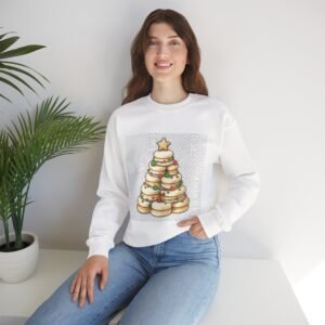 Festive Cookie Tree Sweatshirt, Holiday Gift, Cozy Crewneck, Christmas Apparel, Seasonal Fashion, Unisex Sweatshirt