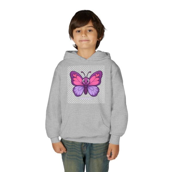 12982986519695001341_2048.jpeg Butterfly Youth Hoodie, Cozy Sweatshirt for Kids, Spring Fashion, Animal Lover Gift, Cute Butterfly Design, Perfect for Birthdays