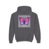 13693812213710629469_2048.jpeg Butterfly Youth Hoodie, Cozy Sweatshirt for Kids, Spring Fashion, Animal Lover Gift, Cute Butterfly Design, Perfect for Birthdays