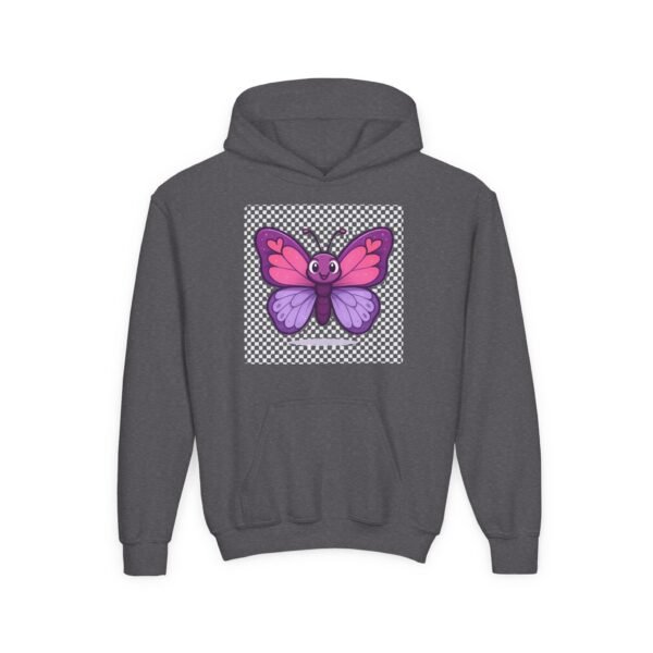 13693812213710629469_2048.jpeg Butterfly Youth Hoodie, Cozy Sweatshirt for Kids, Spring Fashion, Animal Lover Gift, Cute Butterfly Design, Perfect for Birthdays