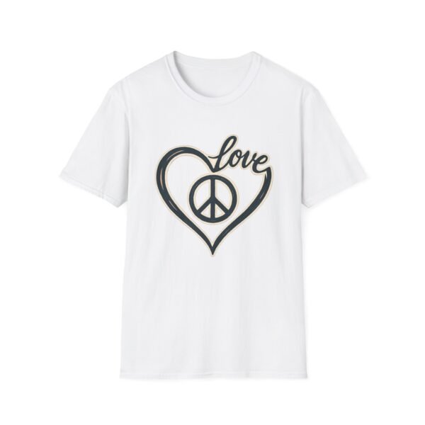 17011105049818996664_2048.jpeg Love & Peace Unisex Softstyle T-Shirt, Vintage Vibe Tee, Casual Wear, Gift for Friends, Everyday Comfort, Boho T-Shirt