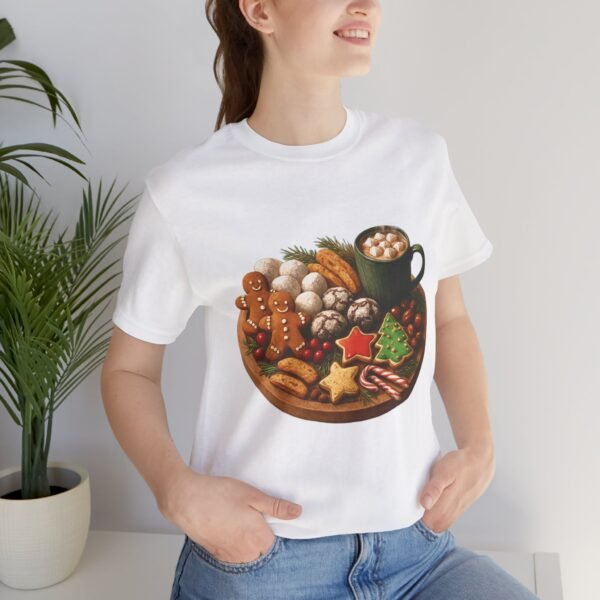 Festive Cookie Tee, Unisex Christmas T-Shirt, Holiday Baking Shirt, Gingerbread Design Top, Cozy Winter Apparel