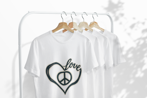 20251002191658-1f09fc45-e090-6650-87f0-7a8aaaf84967.png Love & Peace Unisex Softstyle T-Shirt, Vintage Vibe Tee, Casual Wear, Gift for Friends, Everyday Comfort, Boho T-Shirt