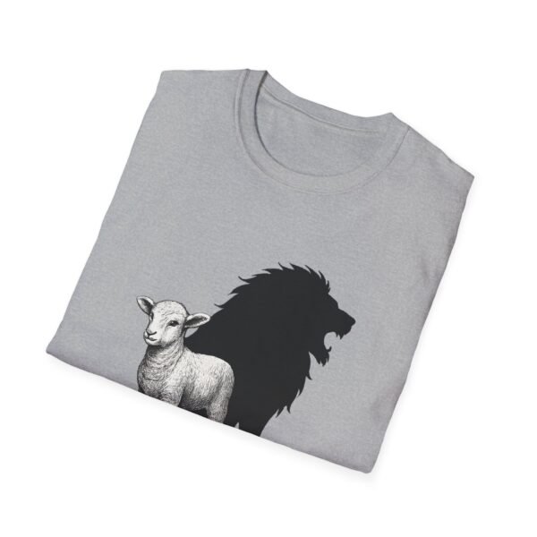 Lion and Lamb Unisex Softstyle T-Shirt, Inspirational Tee, Gift for Nature Lovers, Casual Wear, Eco-Friendly