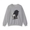 5293430756374675606_2048.jpeg Lamb and Lion Sweatshirt, Cozy Animal Graphic Crewneck, Unisex Gift for Nature Lovers, Perfect for Chill Days or Holidays
