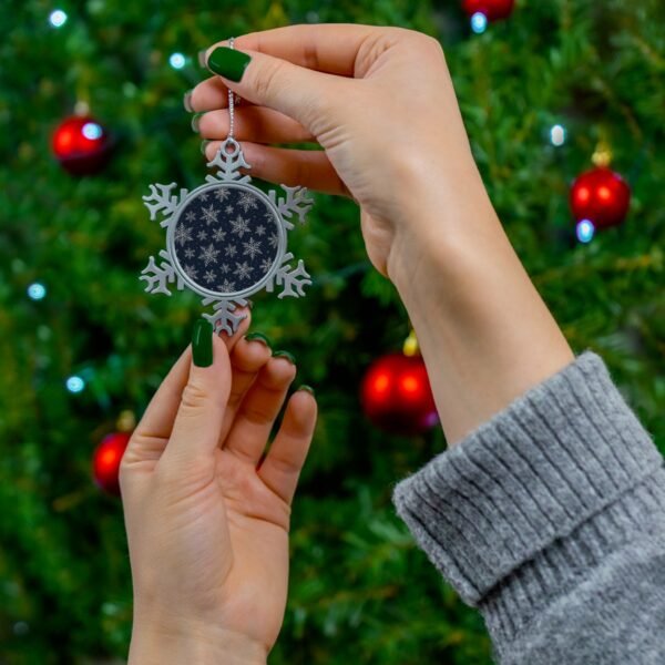 558936286068410279_2048.jpeg Pewter Snowflake Ornament - Winter Decoration, Christmas Gift, Holiday Decor, Tree Ornament, Handmade Keepsake