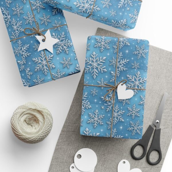 638706775110769964_4096.jpeg Winter Wonderland Wrapping Paper, Snowflake Gift Wrap, Holiday Gift Wrap, Christmas Wrapping, Blue Snowflake Paper