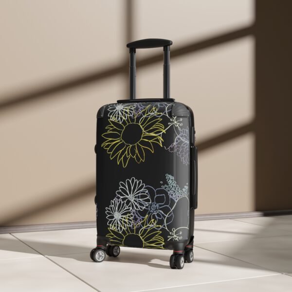 Black Flower Suitcase