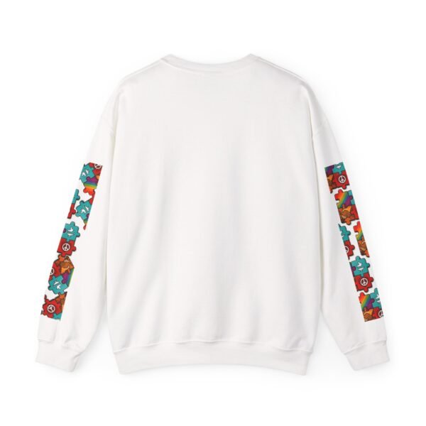 6688577023854566205_2048.jpeg Puzzle Peace Crewneck Sweatshirt - Cozy Unisex Fashion, LGBTQ+ Pride Gift, Friendship Sweatshirt, Casual Wear, Peaceful Vibes