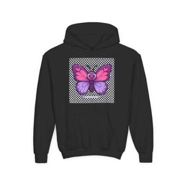 7962564069702751914_2048.jpeg Butterfly Youth Hoodie, Cozy Sweatshirt for Kids, Spring Fashion, Animal Lover Gift, Cute Butterfly Design, Perfect for Birthdays